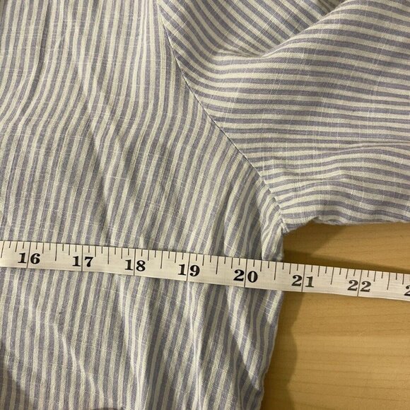 Vineyard Vines Easy Stripe Savannah Popover Tunic Top Long Sleeves Womens Blue S - Picture 10 of 11